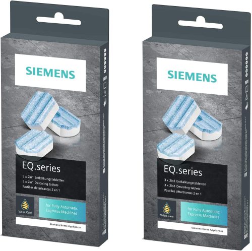 Siemens TZ80002 Descaling Tablets for All EQ Fully Automatic Coffee Machines, Pack of 2 x 3