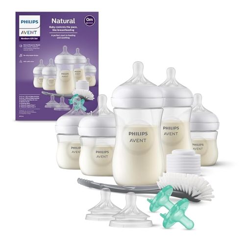 Philips AVENT Natural Baby Bottle With Natural Response Nipple, Newborn Baby Gift Set, SCD838/02