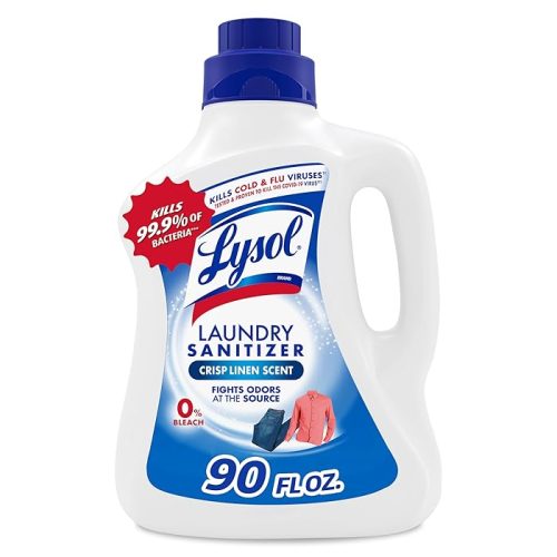 Lysol Laundry Sanitizer Additive, Bacteria-Causing Laundry Odor Eliminator, Detergent Additive, Crisp Linen, 90oz