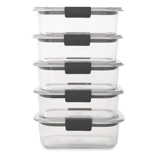 Rubbermaid Brilliance Tritan Plastic Food Storage Containers Set Of 5 (3.2 Cup)