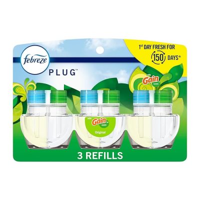 Febreze Plug-In Air Freshener Gain Original Scent 0.87oz Refills, Blue And Green 3 Count wholesale