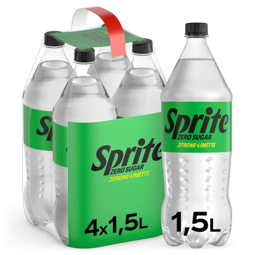 Sprite Zero Sugar - Maximum Refreshment with Limes and Lemon Flavour (4 x 1500 ml)