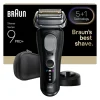 Braun Series 9 Pro+ 9610S, Foil scraper, Black, Buttons, Charging, Battery, Lithium-Ion (Li-Ion)