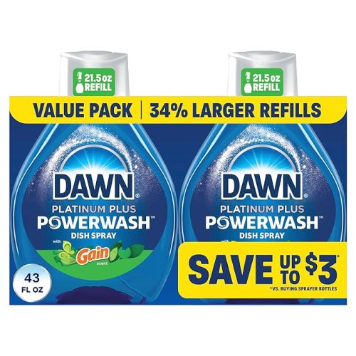 Dawn Powerwash Gain Original Dish Spray, Liquid Dish Soap 2 Refills, 43 Fl Oz
