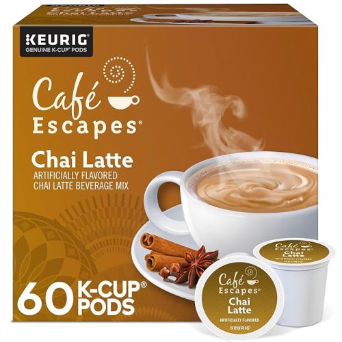 Cafe Escapes Chai Latte Single-Serve K-Cup Pods, 60 Count