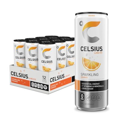 CELSIUS Sparkling Orange Functional Essential Energy Drink 12 Fl Oz (Pack of 12) wholesale