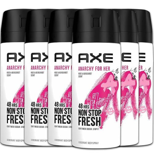 Axe Deodorant Body Spray Anarchy For Her, 5 Oz 6 Pack