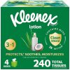 Kleenex Lotion Facial Tissues With Coconut Oil, 4 Cube Boxes, 60 Tissues Per Box, 3-Ply