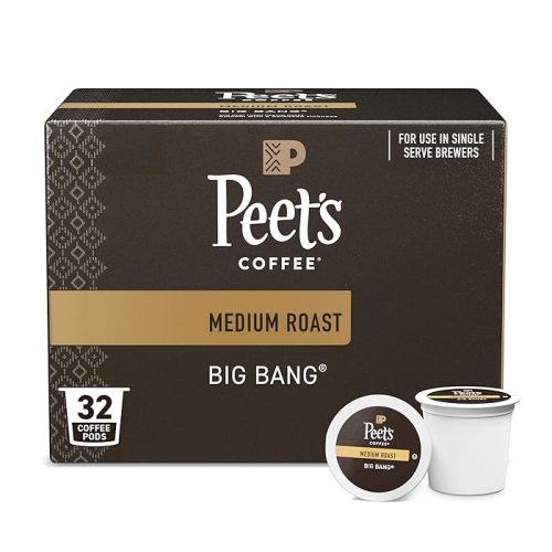 Peets Coffee, Medium Roast Single Serve Coffee Pods, 100% Arabica Coffee - Big Bang, 32 Count
