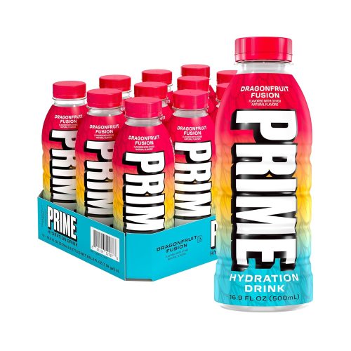 PRIME Hydration DRAGONFRUIT FUSION, Sports Drink with Coconut Water Made with Natural Flavors, 16.9 Fl Oz 12 Pack