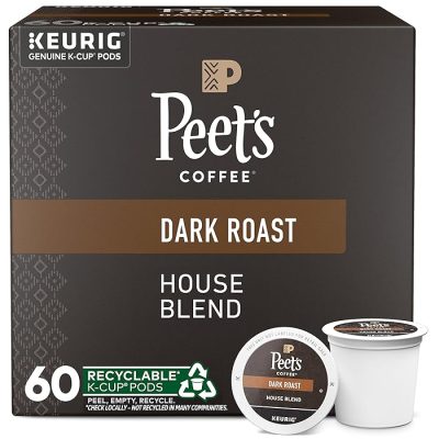 Peets Coffee Dark Roast Keurig K-Cup Pods 100% Arabica Coffee - House Blend 60 Count wholesale