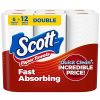Scott Paper Towels, Choose-A-Sheet, 6 Double Rolls 12 Regular Rolls (108 Sheets Per Roll)