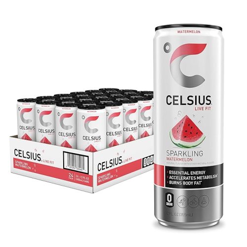 CELSIUS Sparkling Watermelon, Functional Essential Energy Drink, 12 Fl Oz (Pack Of 24)