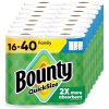 Bounty Paper Towels Quick Size, White, 16 Family Rolls 40 Regular Rolls