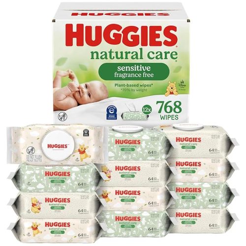 Huggies Natural Care Sensitive Baby Wipes 12 Flip-Top Packs (768 Wipes Total)