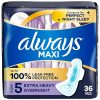 Always Maxi Overnight Pads Size 5 36 Count
