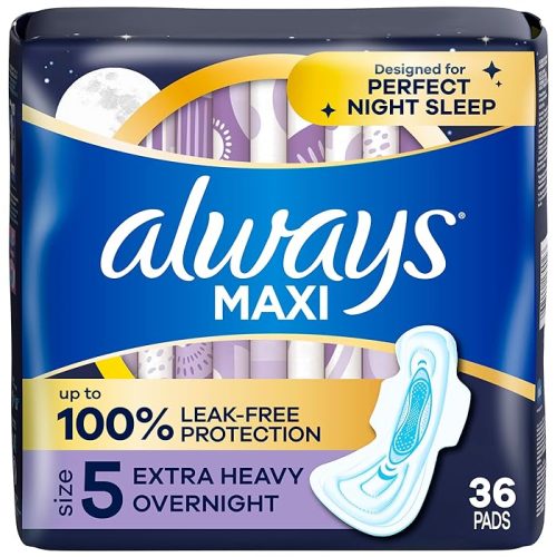 Always Maxi Overnight Pads Size 5 36 Count