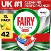Fairy Platinum Plus Dishwasher Tablets 42 Pack, Lemon
