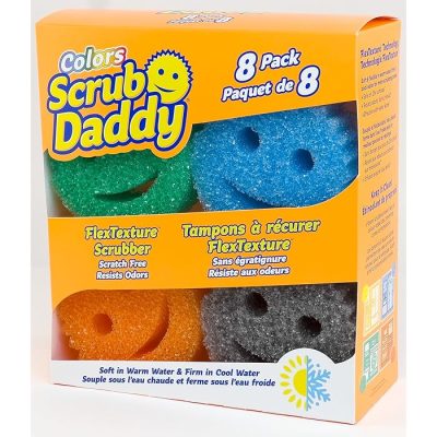 Scrub Daddy 8 Sponge Set Colors Scratch-Free Sponges Multi-use Functional Ergonomic 8ct wholesale