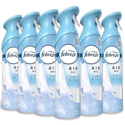 Febreze Air Mist, Air Freshener Spray Linen & Sky Scent, 8.1oz (Pack Of 6)