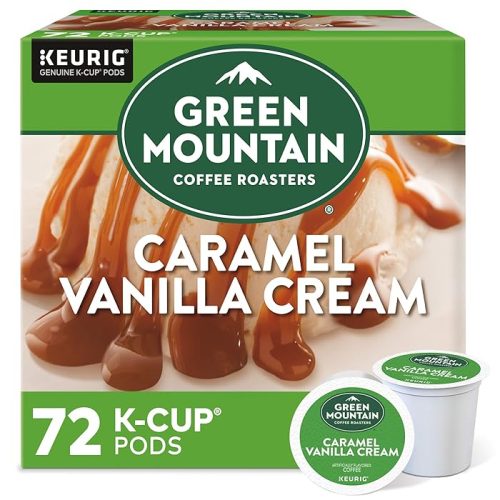 Green Mountain Coffee Roasters Caramel Vanilla Cream Keurig Single-Serve K-Cup Pods Light Roast Coffee, 72 Count