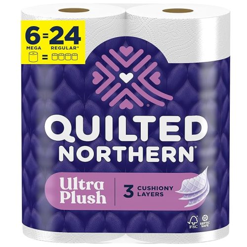 Quilted Northern Ultra Plush Toilet Paper 6 Mega Rolls 24 Regular Rolls