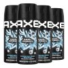 AXE Dual Action Body Spray Deodorant Cool Ocean 4 Oz (Pack Of 4)