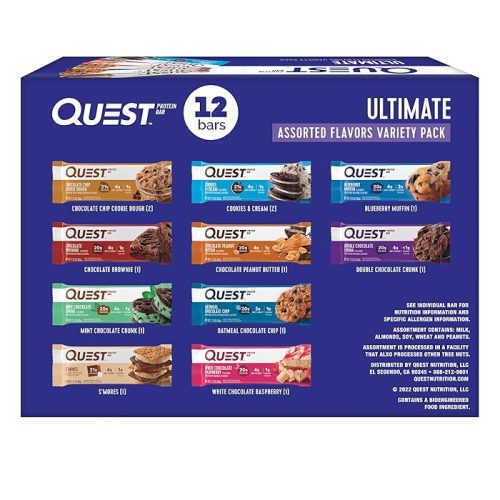 Quest Nutrition Ultimate Variety Pack Protein Bars High Protein, Low Carb, Gluten Free, Keto Friendly, 12 Count