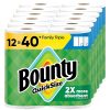 Bounty Quick-Size Paper Towels, White, 12 Family Triple Rolls 40 Regular Rolls
