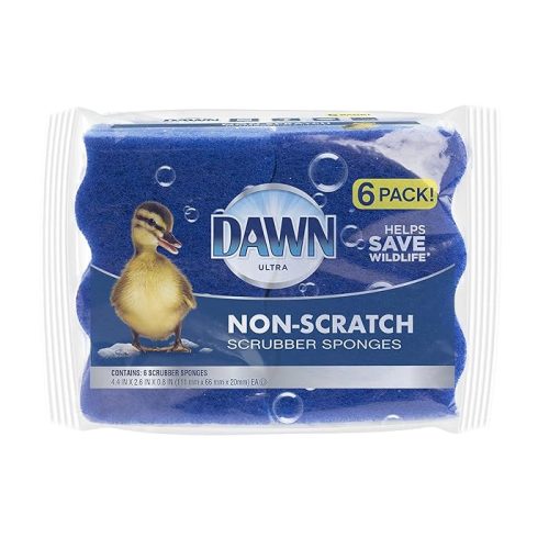 Dawn Non-Scratch Scrubber Sponges, Blue (Pack Of 6)