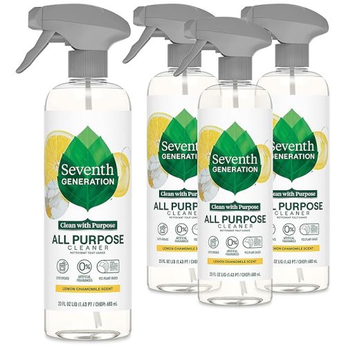 Seventh Generation All Purpose Cleaning Spray Surface Cleaner Lemon Chamomile Scent Cuts Grease 23 Oz Pack Of 4