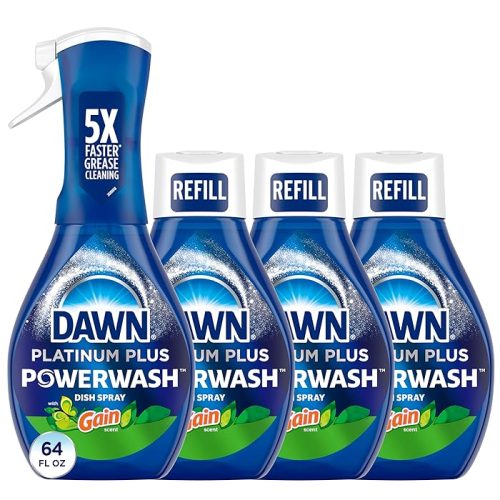 Dawn Powerwash Gain Original Dish Spray, Refill, 1 Starter Kit + 3 Refills, 64 Fl Oz