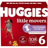 Huggies Size 6 Diapers, Little Movers Baby Diapers, Size 6 (35+ Lbs), 108 Count