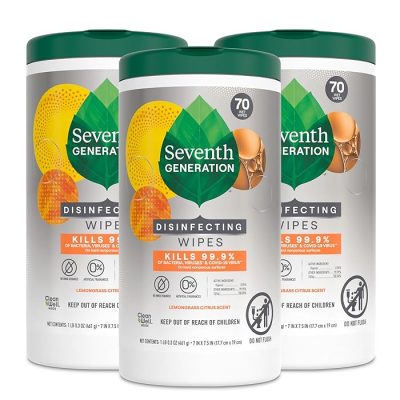 Seventh Generation Disinfecting Multi-Surface Wipes, Lemongrass Citrus 70 Count Pack Of 3 wholesale