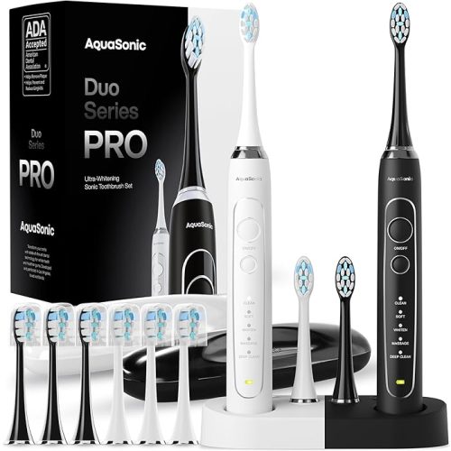 Aquasonic Duo Series PRO Ultra-Whitening Electric Toothbrush