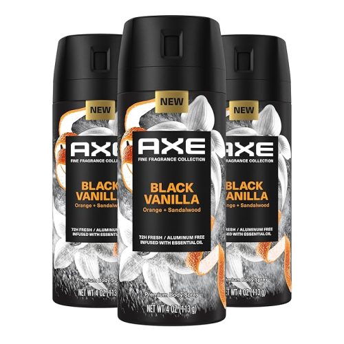 AXE Fine Fragrance Collection Premium Body Spray Black Vanilla 4 Oz Pack of 3