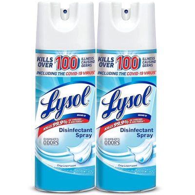 Lysol Disinfectant Spray Sanitizing And Antibacterial Spray For Disinfecting And Deodorizing Crisp Linen, 12.5 Fl Oz (Pack Of 2) wholesale