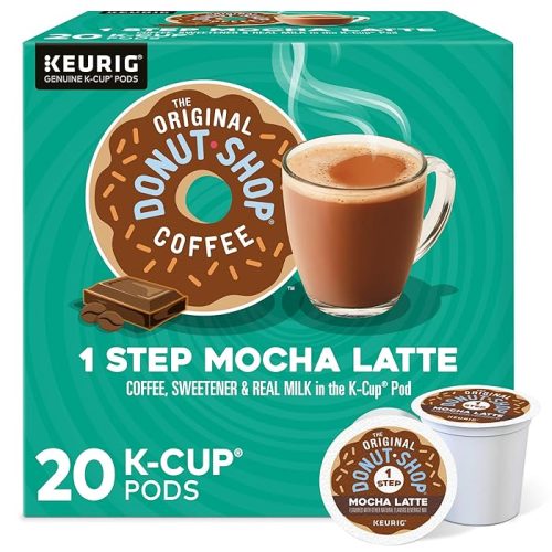 The Original Donut Shop Mocha One-Step Latte Single Serve  Flavored Coffee, 20 Count