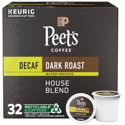 Peets Coffee, Dark Roast Decaf Single Serve Coffee Pods, 100% Arabica Coffee - Decaf House Blend 32 Count wholesale