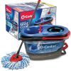 O-Cedar RinseClean Spin Mop & Bucket System Clean With Water Removes 99% Of Bacteria Plastic