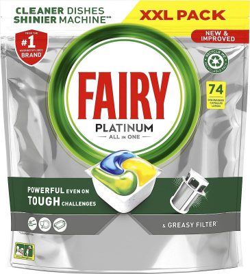 Fairy Platinum Plus All-In-1 Dishwasher Lemon XXL 74 Tablets wholesale