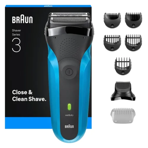 Braun Series 3 310BT Foil Scraper Trimmer Black, Blue