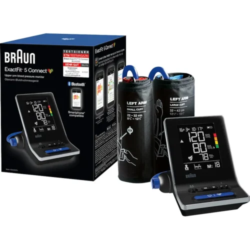 Braun BUA6350EU ExactFit blood pressure monitor, black, two cuff sizes