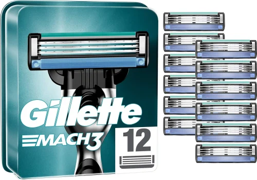 Gillette Mach3 razor blades for men 12 refill packs