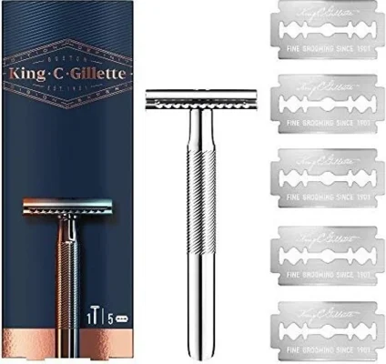 King C Gillette Safety Razor + 5 Blades wholesale