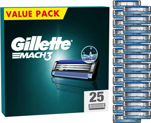 Gillette Mach3 Men's Razor Blades, 25-Pack