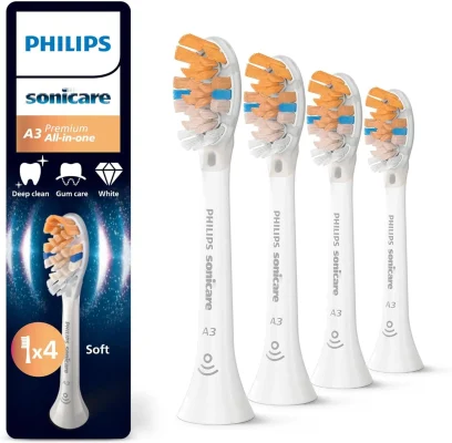 Philips Sonicare A3 Premium All-in-One Replacement Brush Heads HX9094/87 White 4-Pack wholesale