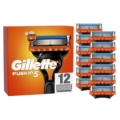 Gillette Fusion5 Razor Blades Replacement Blades pack of 12 wholesale