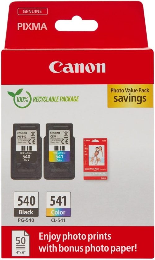 Canon PG-540 / CL-541 Genuine Ink Cartridges, Pack of 2