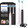Philips Sonicare 3100 – 2 x electric sonic toothbrush HX3675/15 Black/Pink